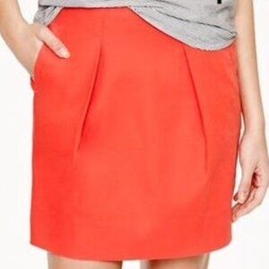 J. Crew 100% Cotton Coral Pleated Skirt Sz 4